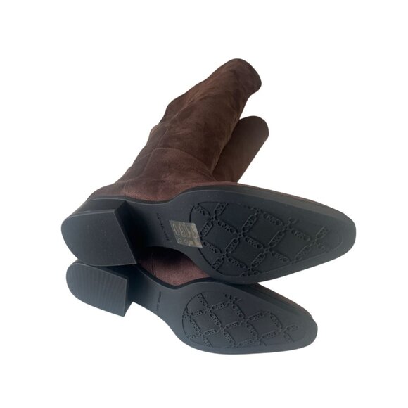 Michael Kors Lex Chocolate Brown Suede Side Zip Over the Knee Boots Size 7.5 New - Picture 3 of 11